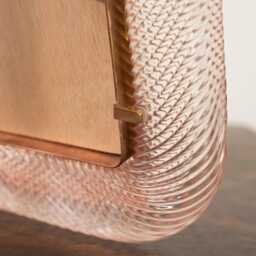 Picture Frame Light Pink Gold Murano Glass Patina Brass, Handmade in Venice, Italy - thumbnail 4