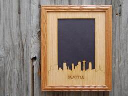 Seattle Skyline Picture Frame - 8x10 Holds 5x7 Photo - thumbnail 1