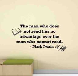 Mark Twain Quotes Wall Decal Library Poster Education Sign Office Study Gift Vinyl Sticker Reading Book Decor Classroom Art Print G987 - thumbnail 1