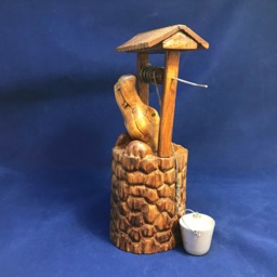 "Unique Hand Carved Wooden Figurine ""Crocodile Tears" - thumbnail 4