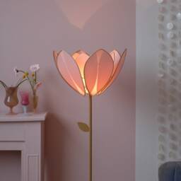 Floor Lamp & Flower Lampshade - Double Blush - thumbnail 2
