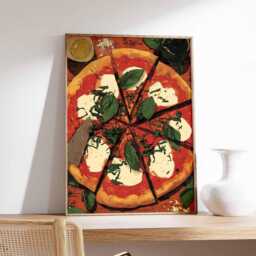 Pizza Poster, Italian Food Print, Kitchen Wall Art, Slice Decor, Italy Foodie Gift Print - thumbnail 2