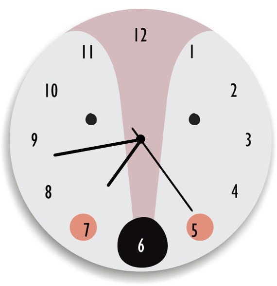 Deer Wall Clock - Pastel Colors, Nursery Decor, Kids Room Dear Wall Art, Animal-Face-Clock - image 1