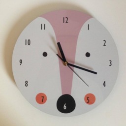 Deer Wall Clock - Pastel Colors, Nursery Decor, Kids Room Dear Wall Art, Animal-Face-Clock - thumbnail 3