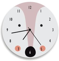 Deer Wall Clock - Pastel Colors, Nursery Decor, Kids Room Dear Wall Art, Animal-Face-Clock - thumbnail 1