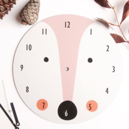 Deer Wall Clock - Pastel Colors, Nursery Decor, Kids Room Dear Wall Art, Animal-Face-Clock - thumbnail 2