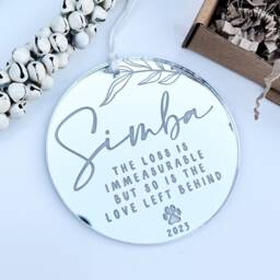 Personalised Mirrored Pet Sympathy, Pet Memorial Gift Keepsake, Memorial Gift, Cat Loss Pet, Dog - thumbnail 2