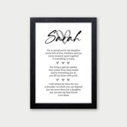 Personalised Daughter Gift From Mum, Print, Poem, Mother & Daughter, Dad, Birthday, A5 A4 Print - thumbnail 1
