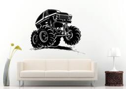 Monster Truck Jumping Wall Decal Vinyl Sticker Mural Room Decor L830 - thumbnail 1