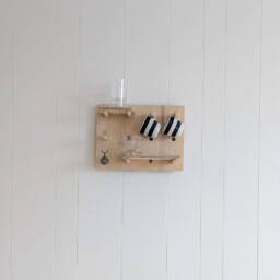 Wooden Pegboard Display - Kitchen Organiser Wall Plant Stand Untreated Birch Plywood Bedroom Shelf Dorm Room Decor - thumbnail 2