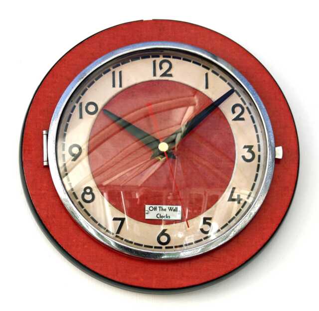 Retro Red Wall Clock - 20cm New Handmade Formica Style Mid Century Vintage French Gift Off The Clocks - image 1