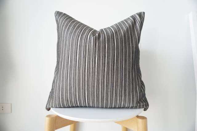 Black Striped Pillow Cover - image 1