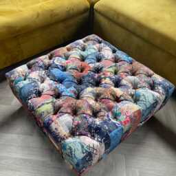 Patchwork Demask Coffee Table Storage Ottoman Bench Seat - thumbnail 2