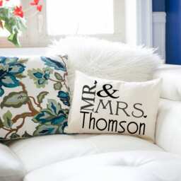 Personalized Pillow, Mr. & Mrs., Silver Anniversary, 2nd Cotton Heart, Wedding Gift, Anniversary Gift -Connally - thumbnail 2