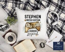 Personalised Gaming Cushion - Gamer Legend Gift For Him Dad Father's Day - thumbnail 1