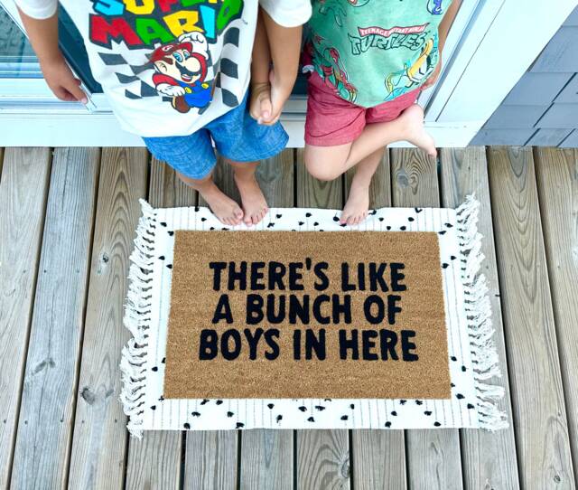 There's Like A Bunch Of Boys Doormat, Trendy Mom Gift, Boy Mom, Girl - image 1