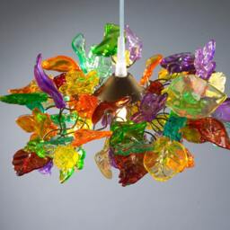 Pandent Light Multicolored Leaves & Flowers Chandelier For Kids Room, Living Bedroom - thumbnail 2