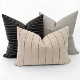 Jute Stripe - Black Boho Pillow Cover, Tribal Mud Cloth Hackner Home - thumbnail 3