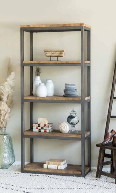 Reclaimed Scaffold Board Shelving Unit Rustic Industrial Bookcase - image 1