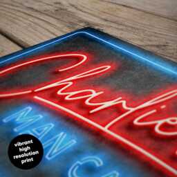 Personalised Man Cave Bar Sign - Custom Neon Style Home Pub Decor Outdoor Garden Art in A5, A4, A3 - thumbnail 3