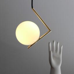 Geometric Pendant Lamp Brushed Brass Modern Ceiling Light - Cevian Mini By Balance Lamp - thumbnail 2