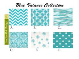 Blue Valance. Light Valence.blue Window Treatment. Drapery . Valance Window Curtain - thumbnail 1