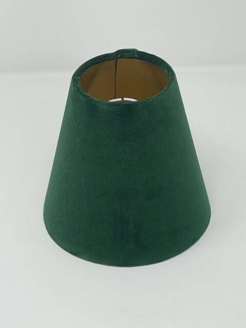 Forest Green Velvet Brushed Gold Small Candle Clip Wall Tapered Lampshade - image 1