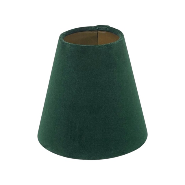Forest Green Velvet Brushed Gold Small Candle Clip Wall Tapered Lampshade - image 1