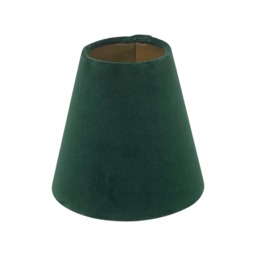Forest Green Velvet Brushed Gold Small Candle Clip Wall Tapered Lampshade