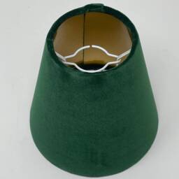 Forest Green Velvet Brushed Gold Small Candle Clip Wall Tapered Lampshade - thumbnail 3