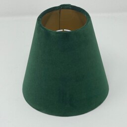Forest Green Velvet Brushed Gold Small Candle Clip Wall Tapered Lampshade - thumbnail 2