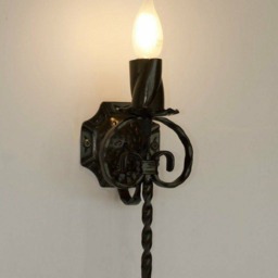 Wrought Iron Wall Sconce Gothic Medieval Light Fixture - thumbnail 2
