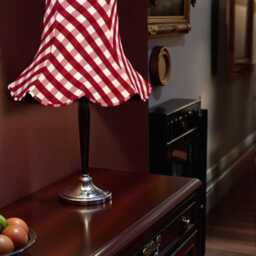 Red Gingham Check Lampshade Handmade For Table & Floor Standard Lamps Shades, Wall Light Fixtures, Ceiling Pendants - thumbnail 3