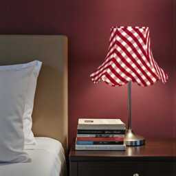 Red Gingham Check Lampshade Handmade For Table & Floor Standard Lamps Shades, Wall Light Fixtures, Ceiling Pendants - thumbnail 2