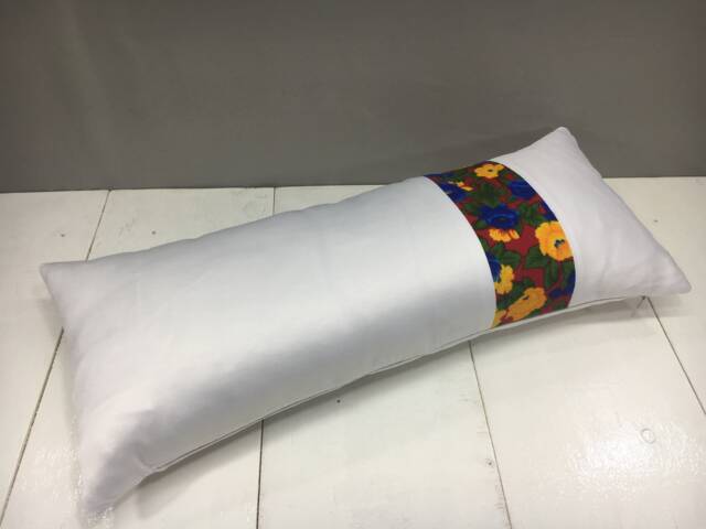 Silk Ikat Lumbar Pillow Cover, Floral Accent - 10x24 - image 1