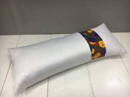 Silk Ikat Lumbar Pillow Cover, Floral Accent - 10x24 - thumbnail 1