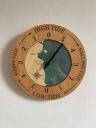 Custom Tide Clock - Tidal Resin Coastal Wooden - thumbnail 1