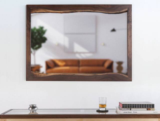 Live Edge Mirror, Walnut Wood - image 1