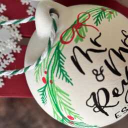 Personalised Ceramic Christmas Bauble, Hand Painted Name Ornament, Tree Decoration - thumbnail 2
