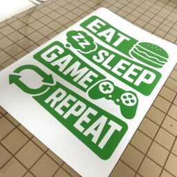 Eat Sleep Game Wall Decor Gamer Art Gift For Gamers Room Gaming Sticker Decal Person Boys Bedroom - thumbnail 2