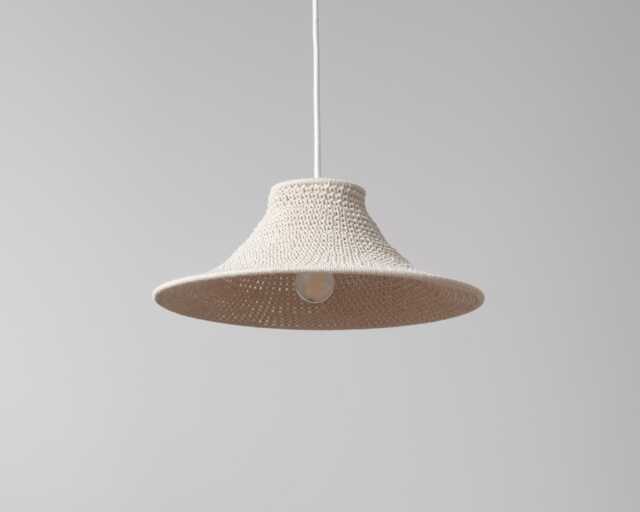 Yaruha Crochet Pendant Lamp Handcrafted Japandi Style Lampshade, Bedroom Light - image 1