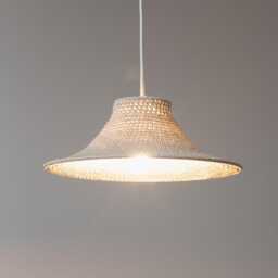 Yaruha Crochet Pendant Lamp Handcrafted Japandi Style Lampshade, Bedroom Light - thumbnail 2