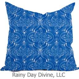 Outdoor Pillows Or Indoor Custom Cover - Blue Royal Admiral Green Kiwi Lime White Contemporary Modern Geometric Coastal 18x18, 16x16 - thumbnail 3