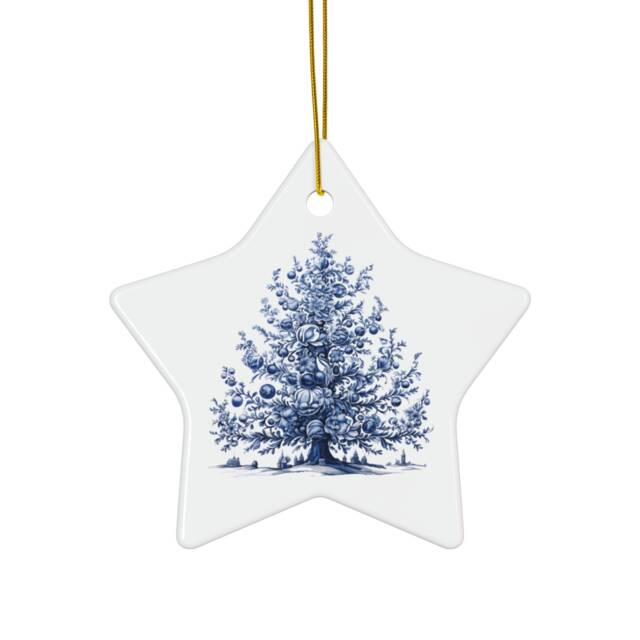 Christmas Tree, Delft Blue, Ceramic Ornament - image 1