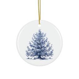 Christmas Tree, Delft Blue, Ceramic Ornament - thumbnail 3