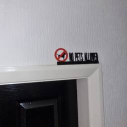 No Pets Allowed Door Topper, Shelf Decor, Wall Quirky Home Interior Gift, Door Decoration - thumbnail 2