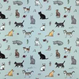 Custom Roman Blind - Emma Lawrence Winsome Whiskers Duck Egg, Made To Measure Window Treatment - thumbnail 2