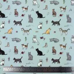 Custom Roman Blind - Emma Lawrence Winsome Whiskers Duck Egg, Made To Measure Window Treatment - thumbnail 3
