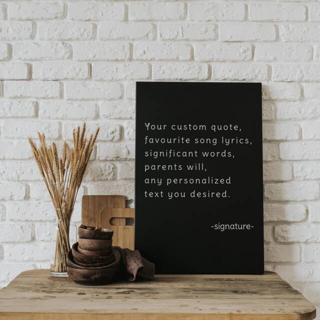 Custom Quote Framed Canvas Print - Personalized Motivational Positive Wall Decor Create Your Own Gift With Song Lyrics Text - image 1