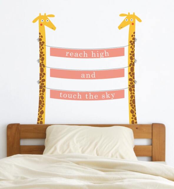 Zoo Animal Giraffes Wall Sticker Decal - Nursery Stickers, Decals, Home Decor, Baby Room, Art, Girl, Boy